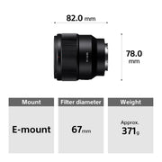 Sony E Mount FE 85mm F1.8 Full-Frame Lens (SEL85F18) | Mid-Telephoto Prime | Portrait Photography
