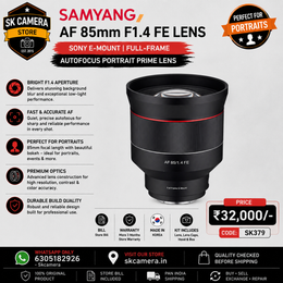 Samyang AF 85mm f/1.4 FE Lens | Sony E-Mount | Full-Frame Autofocus Portrait Prime Lens SK379