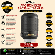 Nikon AF-S DX NIKKOR 55-200mm f/4-5.6G ED Zoom Lens | Compact Telephoto Lens | SK468
