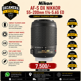 Nikon AF-S DX NIKKOR 55-200mm f/4-5.6G ED Zoom Lens | Compact Telephoto Lens | SK468