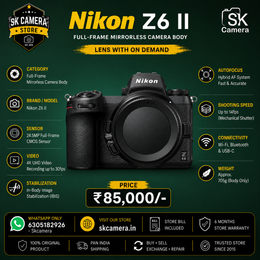 Nikon Z6 II Mirrorless Camera Body Only | Full-Frame 24.5MP | SK383