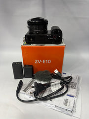 Sony ZV-E10 Mirrorless Camera with Sony E PZ 16-50mm f/3.5-5.6 OSS Lens | 24.2MP APS-C | 4K Video | Flip Touchscreen | Vlogging Camera SK370