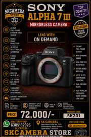 a) Sony Alpha 7 III (A7 III) Mirrorless Camera Body | 24.2MP Full-Frame Hybrid Camera for Photography, Video & Professional Content Creation | SK201
