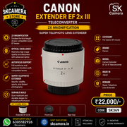Canon Extender EF 2x III Teleconverter | 2× Magnification | Canon EF Mount | Super Telephoto Lens Extender SK369