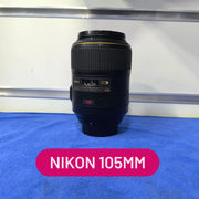 a) Nikon AF-S Micro NIKKOR 105mm f/2.8G IF-ED VR Lens | Professional Macro & Portrait Prime Lens | Nikon F-Mount | (Code: SK162)