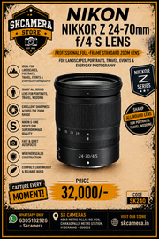 Nikon NIKKOR Z 24-70mm f/4 S Lens | Professional Full-Frame Standard Zoom Lens for Landscapes, Portraits, Travel, Events & Everyday Photography | SK240