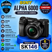 Pre-owned Sony Alpha 6000 Mirrorless Digital Camera + 16-50mm Power Zoom Lens (A Grade)