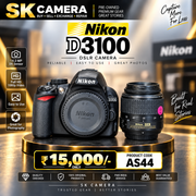 Pre-owned Nikon D3100 DSLR Camera + AF-S 18-55mm G II ED lens AS44