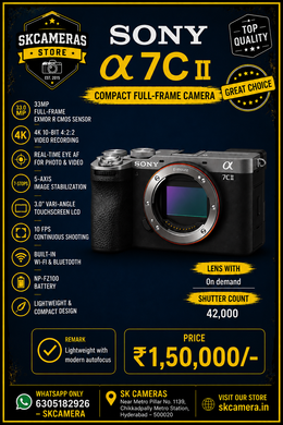 Sony A7C II (A7C2) Full-Frame Mirrorless Camera Body | 33MP Compact Hybrid Camera for Professional Photography, 4K Video & Content Creation | SK213