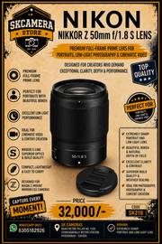 Nikon NIKKOR Z 50mm f/1.8 S Lens | Premium Full-Frame Prime Lens for Portraits, Low-Light Photography & Cinematic Video | SK219