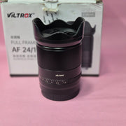 b) Viltrox AF 24mm F1.8 Z Full Frame Prime Lens for Nikon Z Mount Mirrorless Cameras | Ultra-Wide Aperture, STM Autofocus, Eye/Face Tracking, HD Nano Coating, Type-C Firmware Upgrade (Black) SK1002