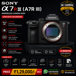 Sony Alpha 7R III (A7R III) Mirrorless Camera Body – 42.4MP Full-Frame | 5-Axis IBIS | 4K Video | SK366