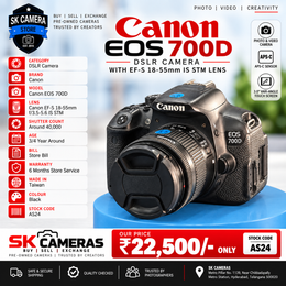 Canon EOS 700D DSLR Camera with 18-55mm IS STM Lens | AS24