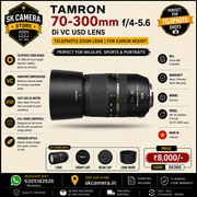 Tamron SP 70-300mm f/4-5.6 Di VC USD Telephoto Zoom Lens | Full-Frame | Vibration Compensation (VC) | Fast USD Autofocus SK361