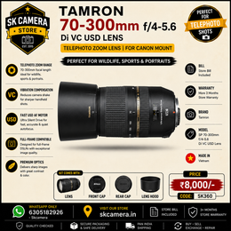 Tamron SP 70-300mm f/4-5.6 Di VC USD Telephoto Zoom Lens | Full-Frame | Vibration Compensation (VC) | Fast USD Autofocus SK361