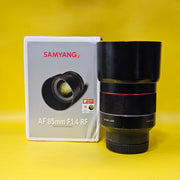 a) Samyang AF 85mm f/1.4 RF Lens for Canon RF Mount | Full-Frame Portrait Prime Lens