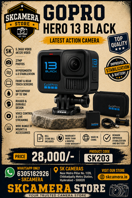GoPro HERO13 Black Action Camera | Advanced 5.3K Waterproof Action Camera for Adventure, Travel, Vlogging & Sports Recording | SK203