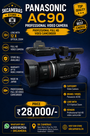 Panasonic AG-AC90 Video Camera | Professional Full HD Camcorder for Weddings, Events, Live Production & Documentary Filmmaking | SK245