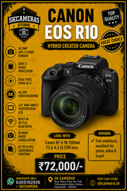 Canon EOS R10 with 18-150mm f/3.5-6.3 IS STM Lens | 24.2MP Hybrid Mirrorless Camera for Photography, 4K Video, Travel & Content Creation | SK216