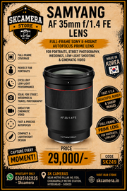 Samyang AF 35mm f/1.4 FE | Full-Frame Sony E-Mount Autofocus Prime Lens for Portraits, Street Photography, Weddings, Low-Light Shooting & Cinematic Video | SK249