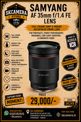 Samyang AF 35mm f/1.4 FE | Full-Frame Sony E-Mount Autofocus Prime Lens for Portraits, Street Photography, Weddings, Low-Light Shooting & Cinematic Video | SK249
