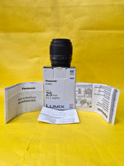 Panasonic Lumix 25mm F1.7 ASPH Prime lens SK311