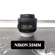 a) Nikon AF-S DX NIKKOR 35mm f/1.8G Lens | Fast Standard Prime Lens for Nikon DX DSLR Cameras | Portrait, Street & Low-Light Photography | SK176