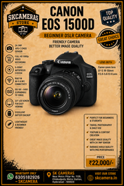 Canon EOS 1500D with 18-55mm f/3.5-5.6 IS II Lens | 24.1MP Entry-Level DSLR Camera for Photography, Travel, Vlogging & Full HD Video Recording | SK193