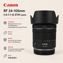 Canon RF 24-105mm f/4-7.1 IS STM Lens | Standard Zoom Lens | IS Stabilization | Lightweight Everyday RF Lens SK304