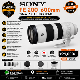 Sony FE 200-600mm f/5.6-6.3 G OSS Lens | Super Telephoto Zoom | Optical SteadyShot (OSS) | Fast & Precise Autofocus | Perfect for Wildlife, Bird, Sports & Aviation Photography | SK353