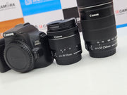 a) Canon EOS 200D Mark II with 18-55mm + 55-250mm Lenses | Dual Lens Kit | 24.1MP DSLR | 4K Video