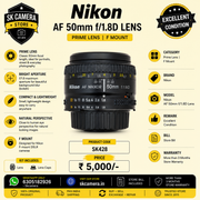 Nikon AF 50mm f/1.8D Prime Lens | Nikon F Mount | SK428