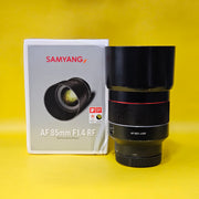 a) Samyang AF 85mm f/1.4 RF Lens for Canon RF Mount | Full-Frame Portrait Prime Lens