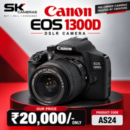 Pre-owned Canon 1300D + EF-S 18-55mm IS II lens AS24