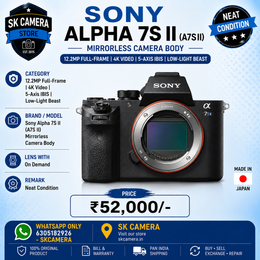 Sony Alpha 7S II (A7S II) Mirrorless Camera Body | 12.2MP Full-Frame | 4K Video | 5-Axis IBIS | Low-Light Beast SK360
