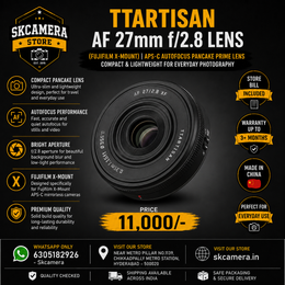 TTArtisan AF 27mm f/2.8 Lens for Fujifilm X-Mount – Compact APS-C Autofocus Pancake Prime Lens | SK364