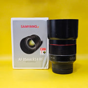 a) Samyang AF 85mm f/1.4 RF Lens for Canon RF Mount | Full-Frame Portrait Prime Lens