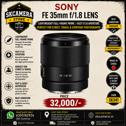 Sony FE 35mm f/1.8 Lens
Lightweight Full-Frame Prime | Fast f/1.8 Aperture | Perfect for Street, Travel & Everyday Photography SK341