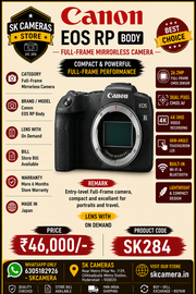 Canon EOS RP Body Compact Full-Frame Mirrorless Camera  26.2MP Full-Frame CMOS Sensor | Dual Pixel CMOS AF | 4K Video Recording SK284