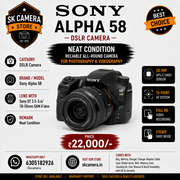 Sony alpha 58 with DT 3.5-5.6/18-55mm SAM II lens SK312