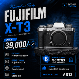 Fujifilm X-T3 Mirrorless Camera Body – AB12 | Excellent Condition