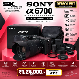 New Condition Sony alpha 6700 Mirrorless Camera + FE 18-135mm lens AS12