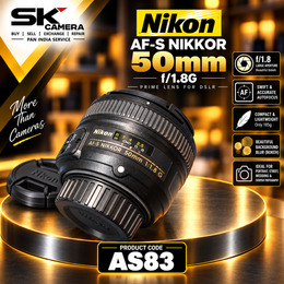 Pre-owned Nikon AF-S 50mm 1:1.8 G Autofocus lens AS83