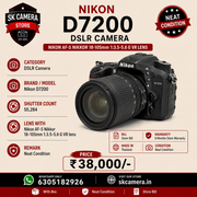 Nikon D7200 DSLR Camera with AF-S DX NIKKOR 18-105mm f/3.5-5.6G ED VR Lens | SK389