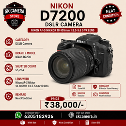 Nikon D7200 DSLR Camera with AF-S DX NIKKOR 18-105mm f/3.5-5.6G ED VR Lens | SK389