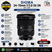 Sigma 24-70mm f/2.8 DG DN Art Lens | Professional Standard Zoom | Constant f/2.8 Aperture | Fast & Accurate Autofocus | Exceptional Sharpness | Perfect for Portraits, Weddings, Events & Videography | SK352