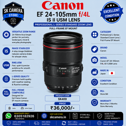 Canon EF 24-105mm f/4L IS II USM Lens | Professional L-Series Standard Zoom Lens | Full-Frame EF Mount | SK409
