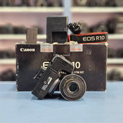 a) Canon EOS R10 Mirrorless Camera with RF-S 18-150mm IS STM Lens | 24.2MP APS-C | 4K Video | Fast Hybrid Autofocus | Compact All-Rounder | SK1046