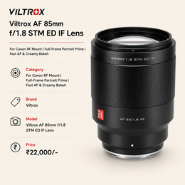 Viltrox AF 85mm f/1.8 STM ED IF Lens for Canon RF Mount | Full-Frame Portrait Prime | Fast AF & Creamy Bokeh SK320
