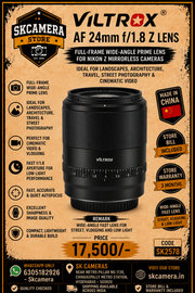 Viltrox AF 24mm f/1.8 Z Lens | Full-Frame Wide-Angle Prime Lens for Nikon Z Mirrorless Cameras | Ideal for Landscapes, Architecture, Travel, Street Photography & Cinematic Video | SK258